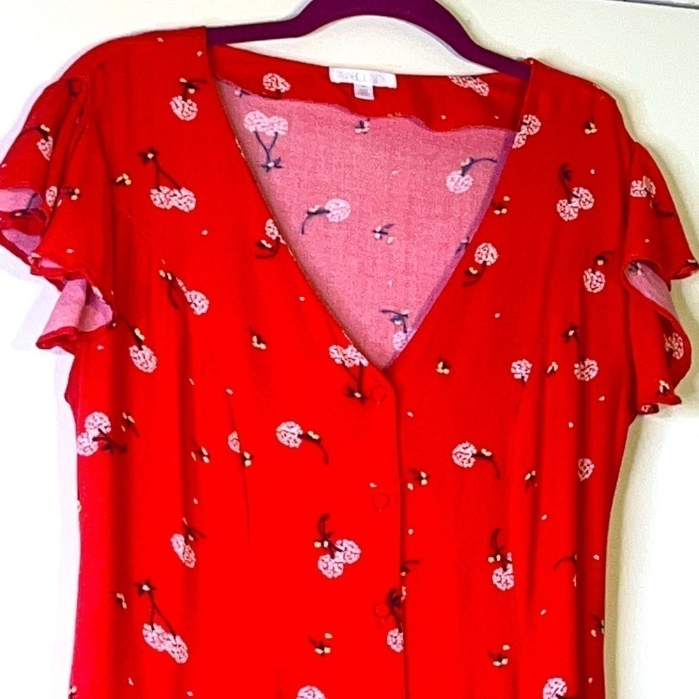 Abound red floral print dress size Sise M - Picture 3 of 7